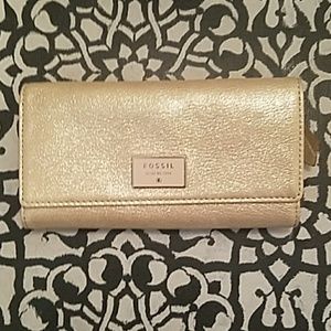 Fossil Gold Clutch / Wallet (brand new!)